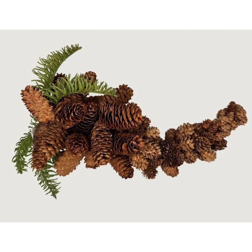 Pinecone Swag Brown Green Evergreen Holiday Decor NEW Fall Decoration